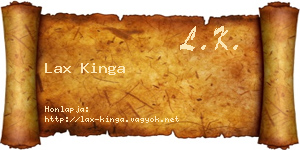 Lax Kinga névjegykártya