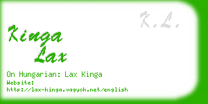 kinga lax business card